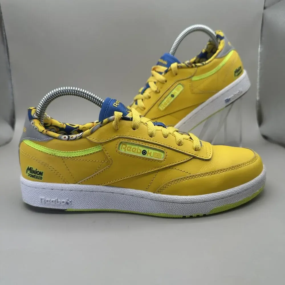Reebok Minions Club C 85 Shoes Big Kids Size 6 Yellow Leather Sneakers FX3352